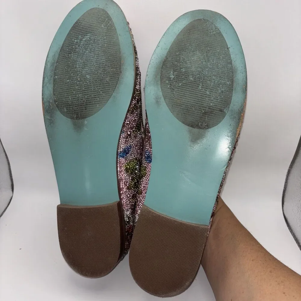 Betsey Johnson Aron Floral Bejeweled Rhinestone Loafers Women's Shoes Sz 11M - Picture 6 of 7